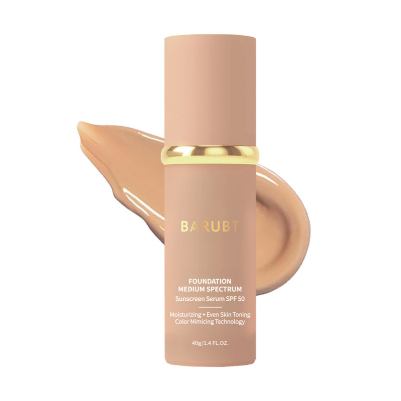 BARUBT Medium Spectrum Temperature Changing Foundation Cream Natural Concealer Dry Skin Not Cakey 40g