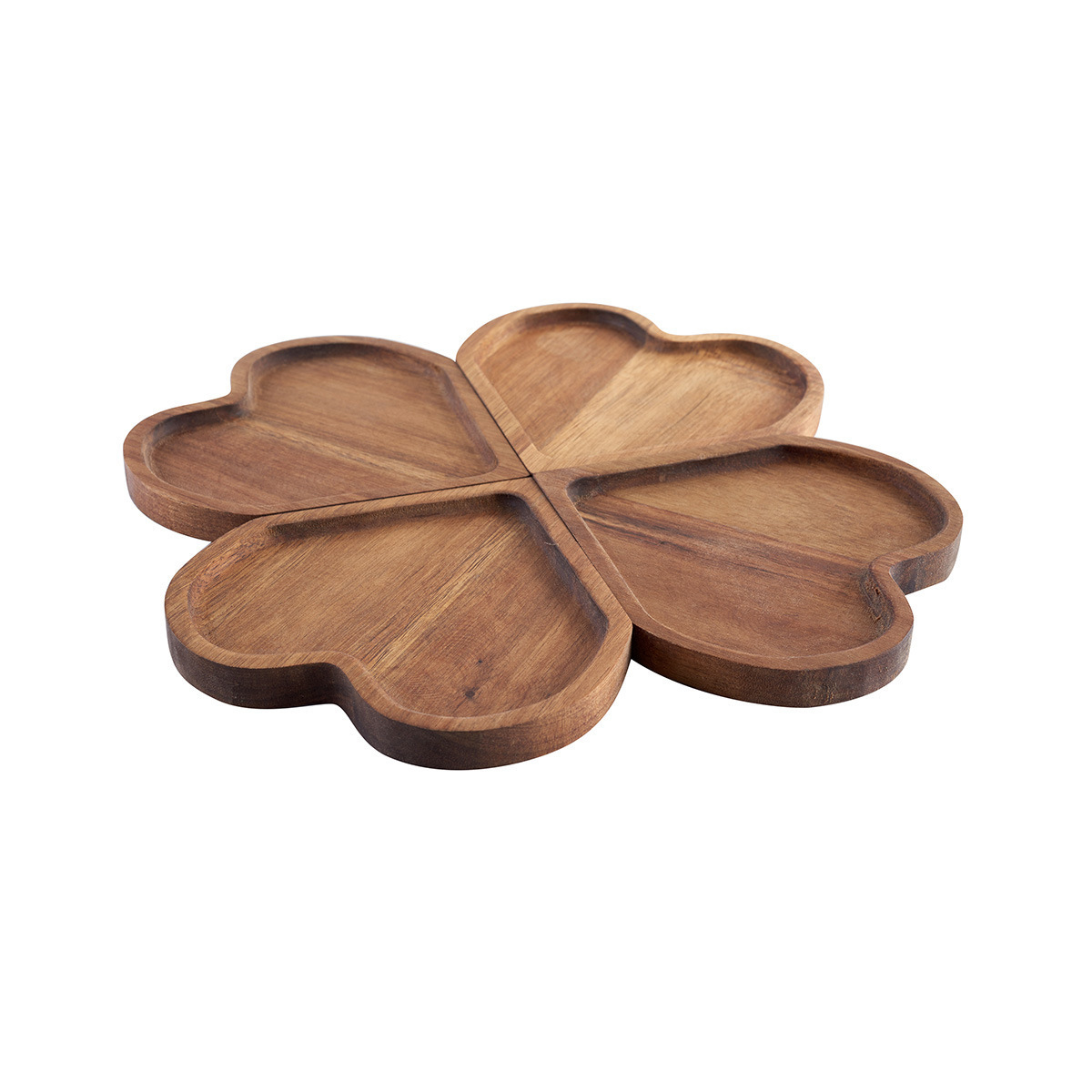Wooden coaster four-piece set commercial acacia wood black walnut splicing laser carving round irregular heat insulation coaster