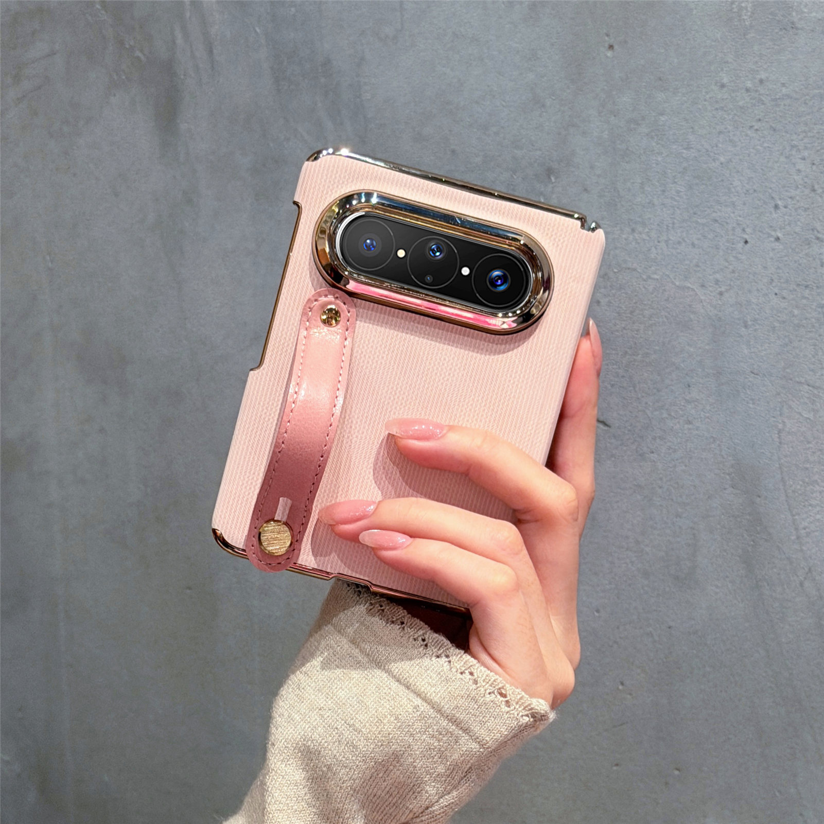 puraxmax phone case for Huawei handheld wrist strap folding screen protective case magnetic dual-axis hinge shell