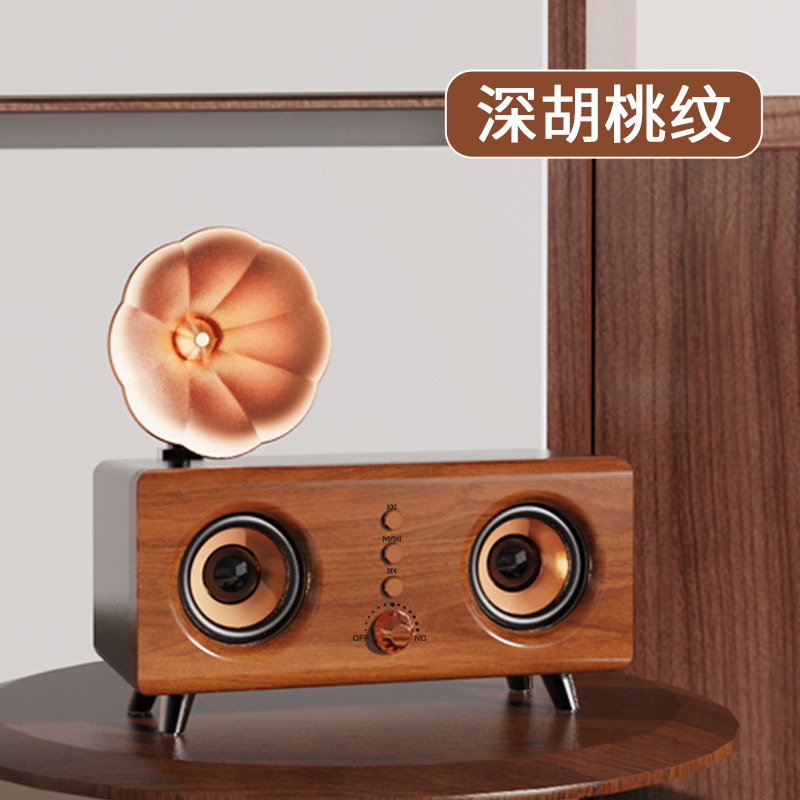 New B161 Wood Grain Bluetooth Speaker Dual Speaker Bass Plug-in Card Computer Desktop Audio Gift