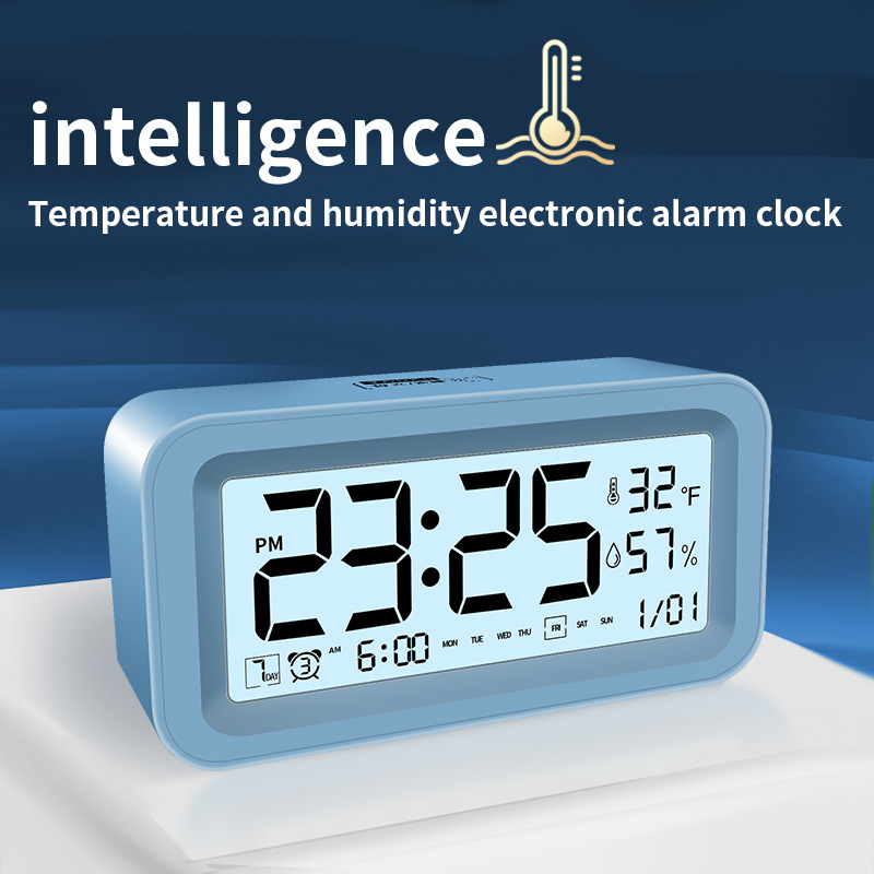 Student Alarm Night Light Desktop Electronic Clock Table Digital Smart Wake Up Alarm Clock