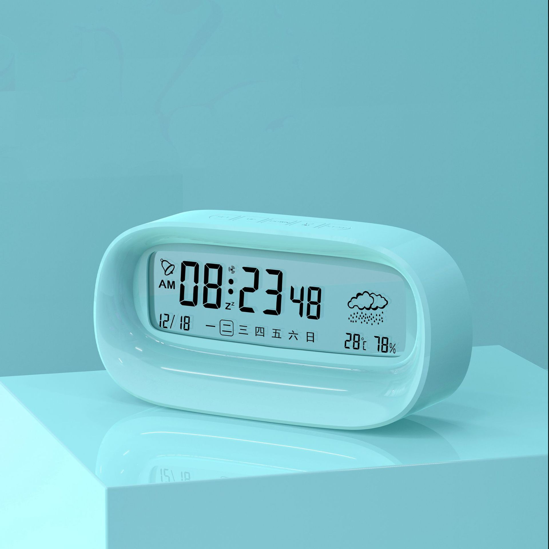 蓝绿色带电池