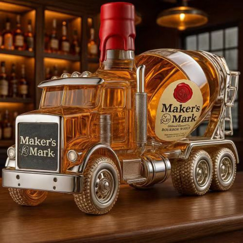 Safe packaging red wine soaking whiskey vodka empty bottle cement mixer truck whiskey bottle