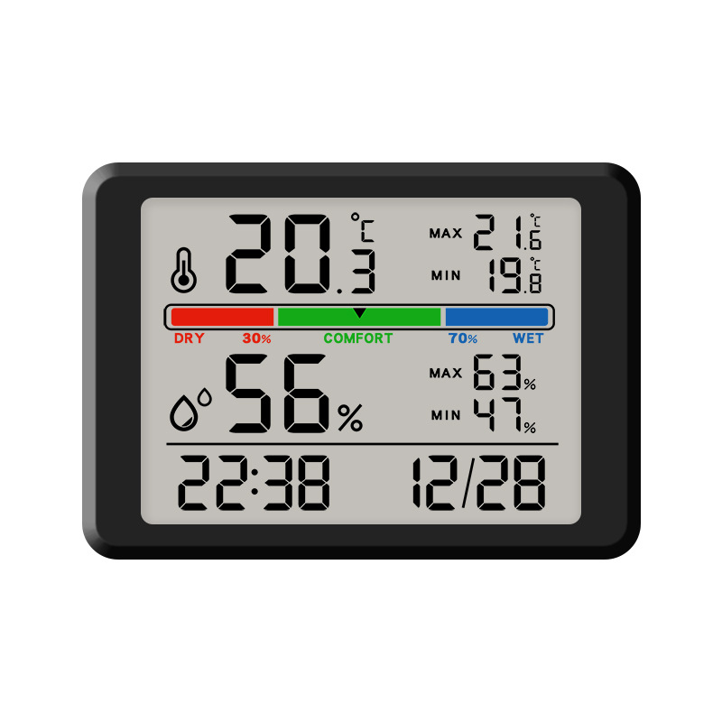 Slim Electronic Clock Simple Digital Clock Wall-Mounted LCD Small Alarm Clock Multifunctional Temperature Electronic Clock 8218