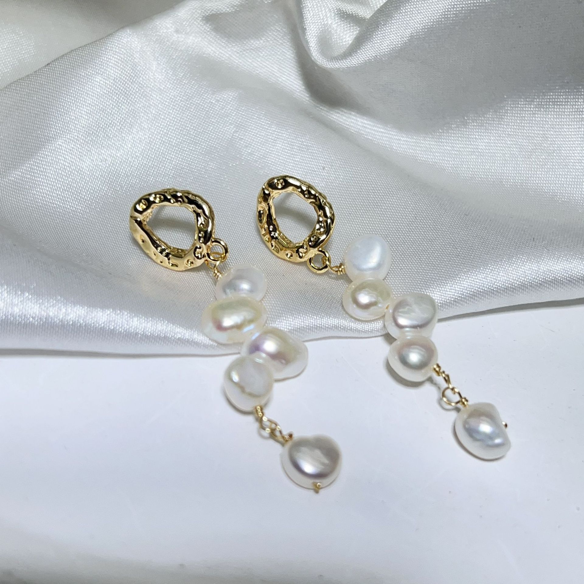 Baroque natural freshwater pearl necklace women irregular shape bracelet clavicle chain baroque pearl loose beads