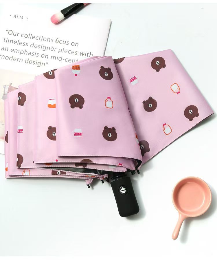 Custom Bear Automatic Sunscreen Umbrella Conference Gift Umbrella Logo Printing Corporate Procurement