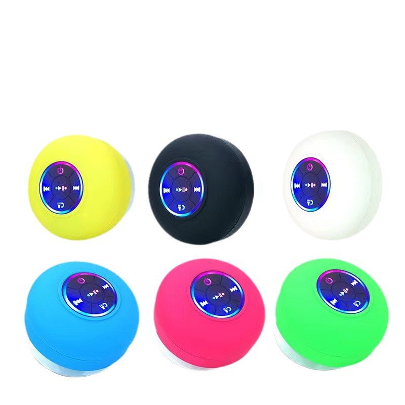 Large Suction Cup Waterproof Bluetooth Speaker Bass Outdoor Portable Home Atmosphere Light Glowing Mini Bathroom Speaker