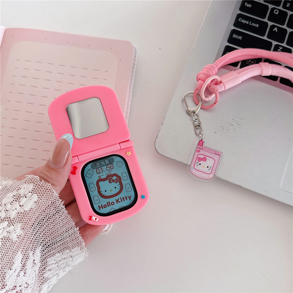 Flip phone cartoon compatible Apple watch Apple iwatch S11/10/9 protective case Ultra soft