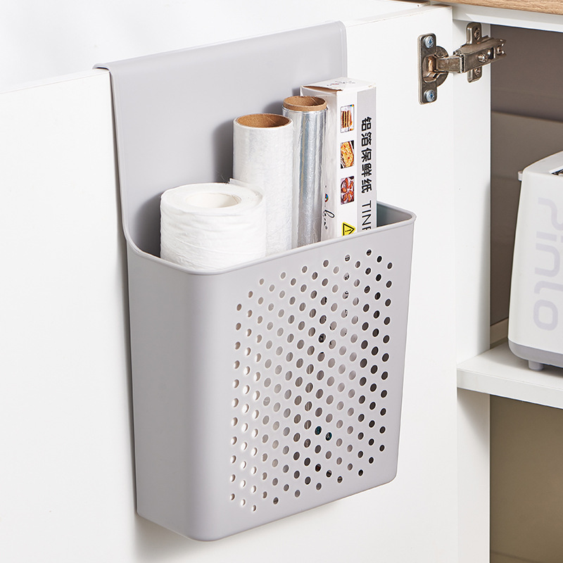 New cabinet door storage box, wall-mounted ginger garlic seasoning basket, kitchen storage rack, household supplies