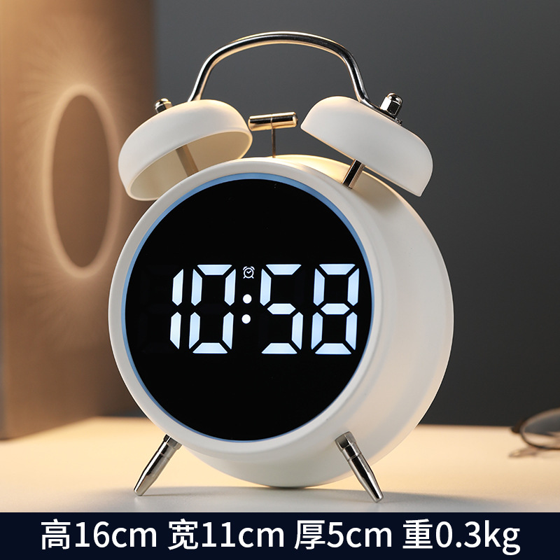 Student special alarm clock super loud volume metal ringing wake-up difficulty multifunctional electronic alarm clock