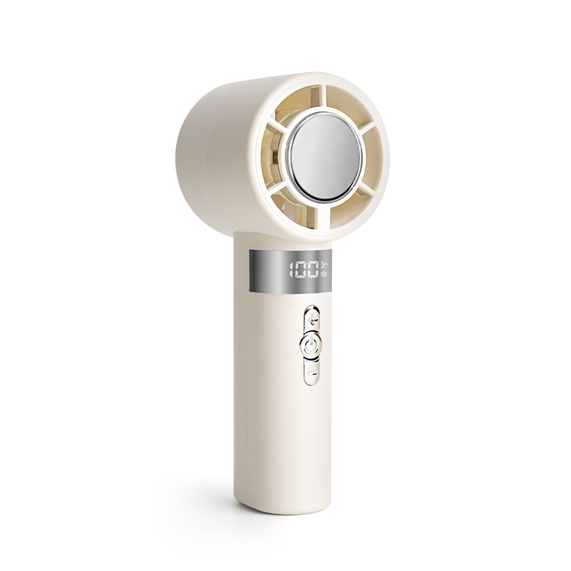 Simple Ice Compress High-Speed Handheld Fan 100-Speed Digital Display Portable Fan USB Charging Ice-Cool Mini Fan