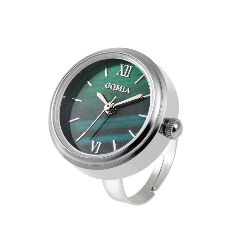 2022 New Waterproof Small Green Watch Finger Watch Adjustable Ring Watch