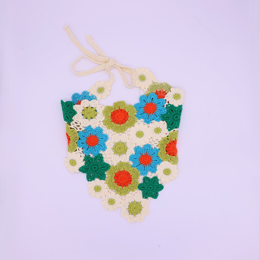 Kenjie headband hand-woven daisy triangle headband hair accessory for women with floral and fruit motifs