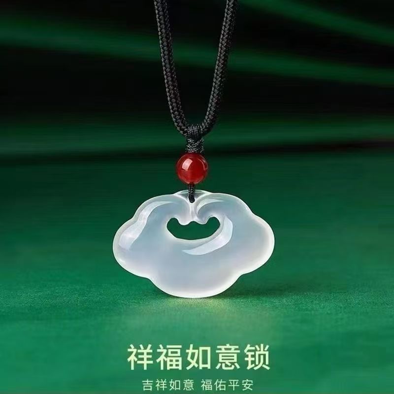 Ice Seed White Chalcedony Maitreya Buddha Jade Pendant Men Women Peace Button Agate Pixiu Multi Pendant