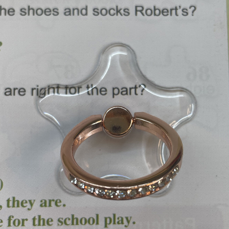 Rhinestone Transparent Ring Stand Rose Gold Ring Diamond Phone Stand Thirteen Crystal Rhinestone Ring Stand