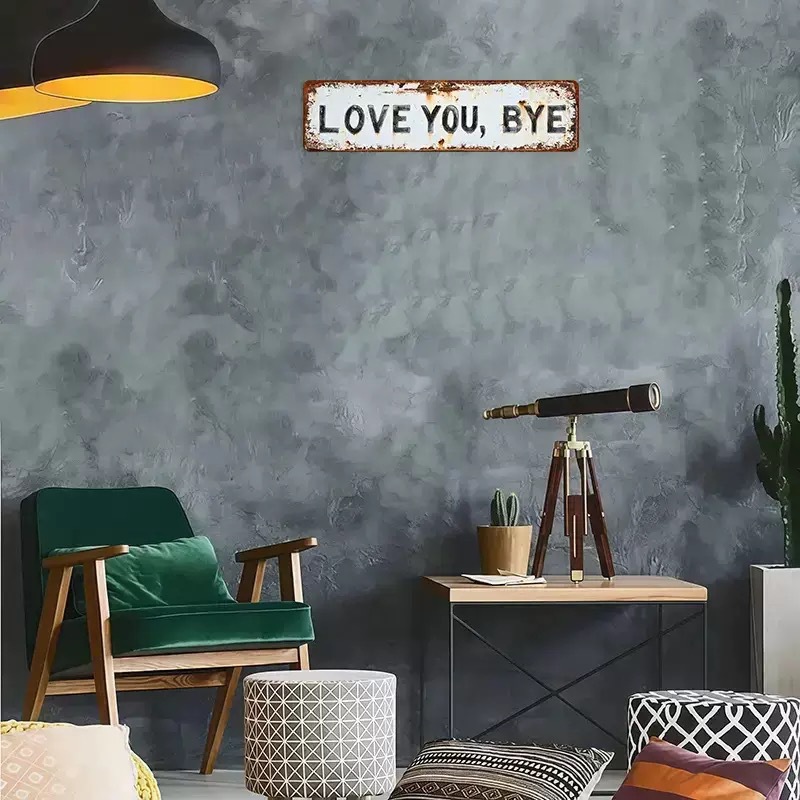New Best-selling Practical LOVE YOU, BYE Metal Wall Sign Decoration