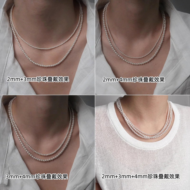 S925 sterling silver pearl necklace women's ultra-fine baby milky beads niche 2025 new neck chain