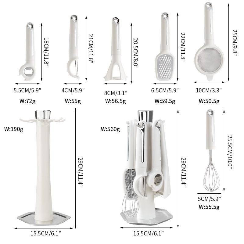 Small helper set multifunctional small tool storage rack grater egg beater bottle opener filter