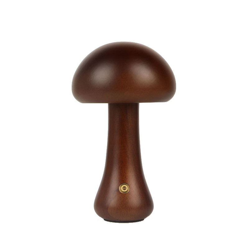 Mushroom night light touch bedside night light LED decorative atmosphere stick desktop home solid wood atmosphere lamp