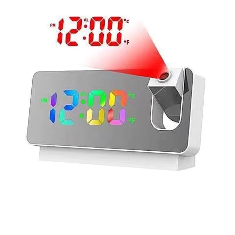 Full-Function Projection Alarm Clock Smart New Glow Clock Bedroom Large Screen Digital Projection Wall Clock Ceiling