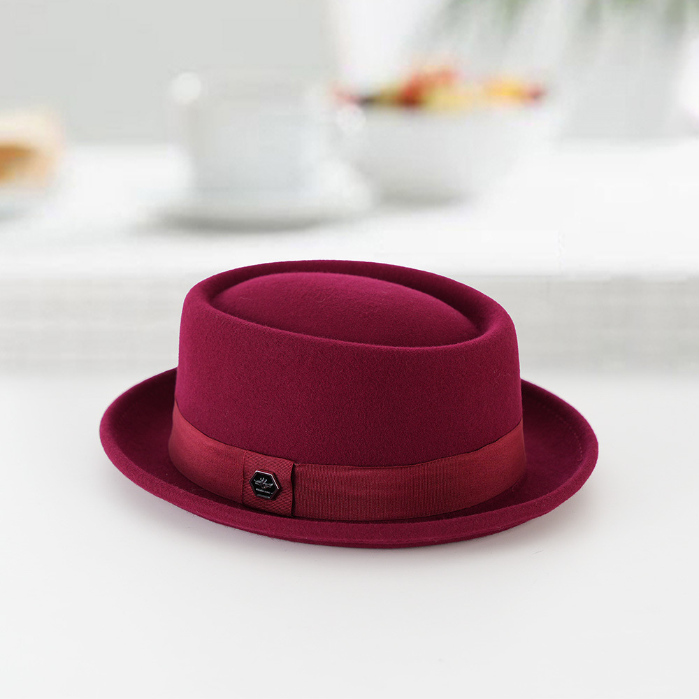 Pure Wool Concave Round Top Fedora 2025 Autumn/Winter Gentleman Comfortable Breathable Warm Hat