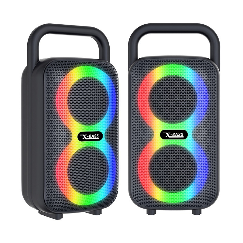 New portable square dance dual 3-inch RGB loud volume high sound quality card Bluetooth speaker