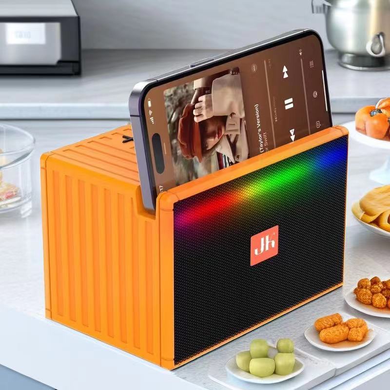 Mobile phone stand Bluetooth speaker large volume atmosphere light subwoofer speaker portable rope outdoor computer plug card speaker