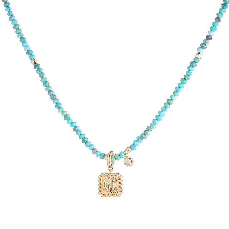 Exclusive Qi Wei Star Moon Chain Beaded Collarbone Chain Women