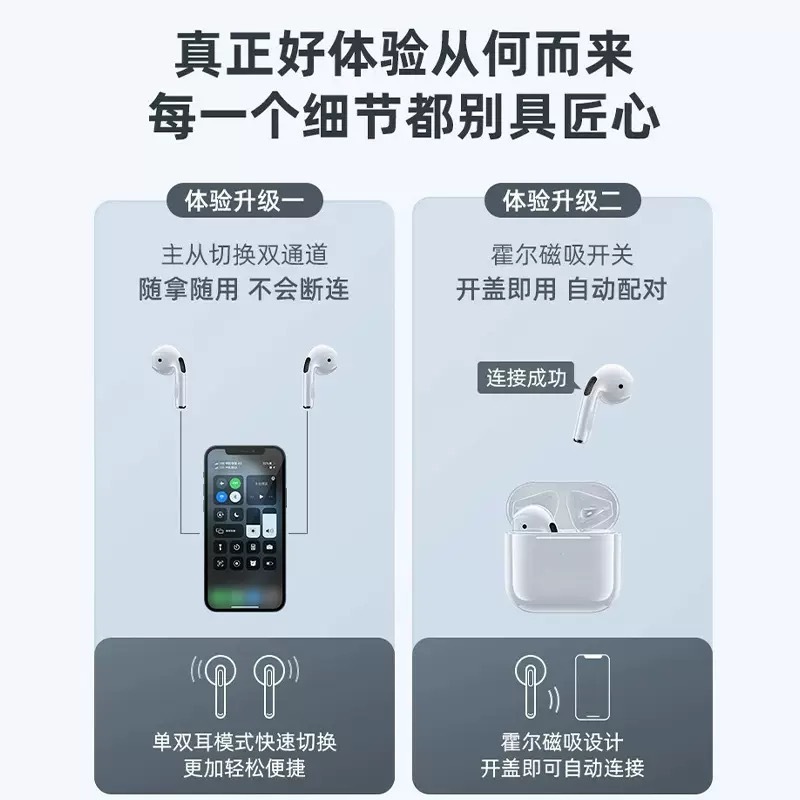 Huaqiangbei bluetooth earphones pro4 true wireless fourth generation in-ear 5 sports 6th generation sports running mini earphones