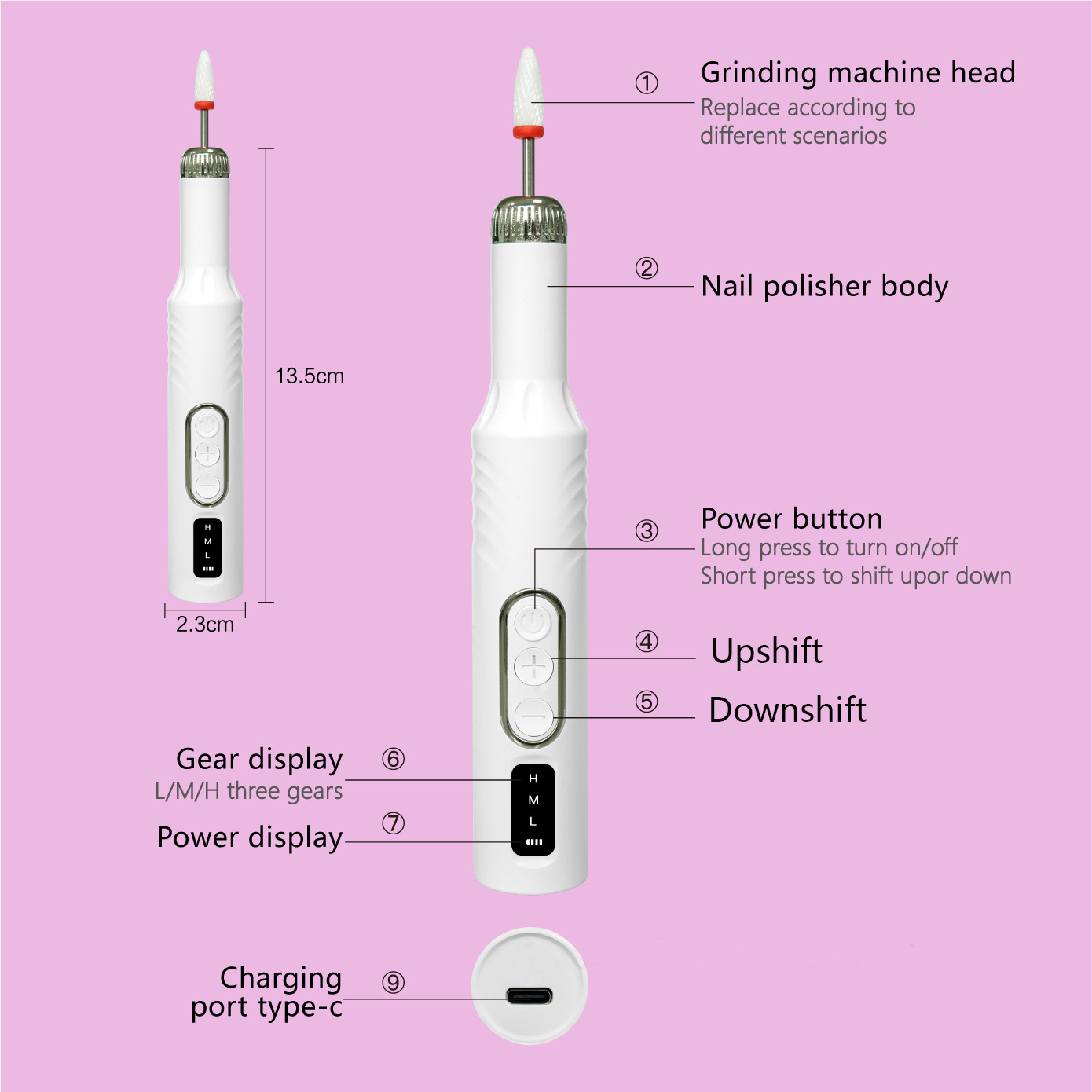 New product electric nail polishing machine small polishing nail remover nail machine remove dead skin set nail file quiet