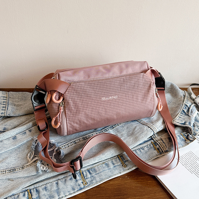 2026 New Casual Small Nylon Shoulder Bag Grid Crossbody Bag