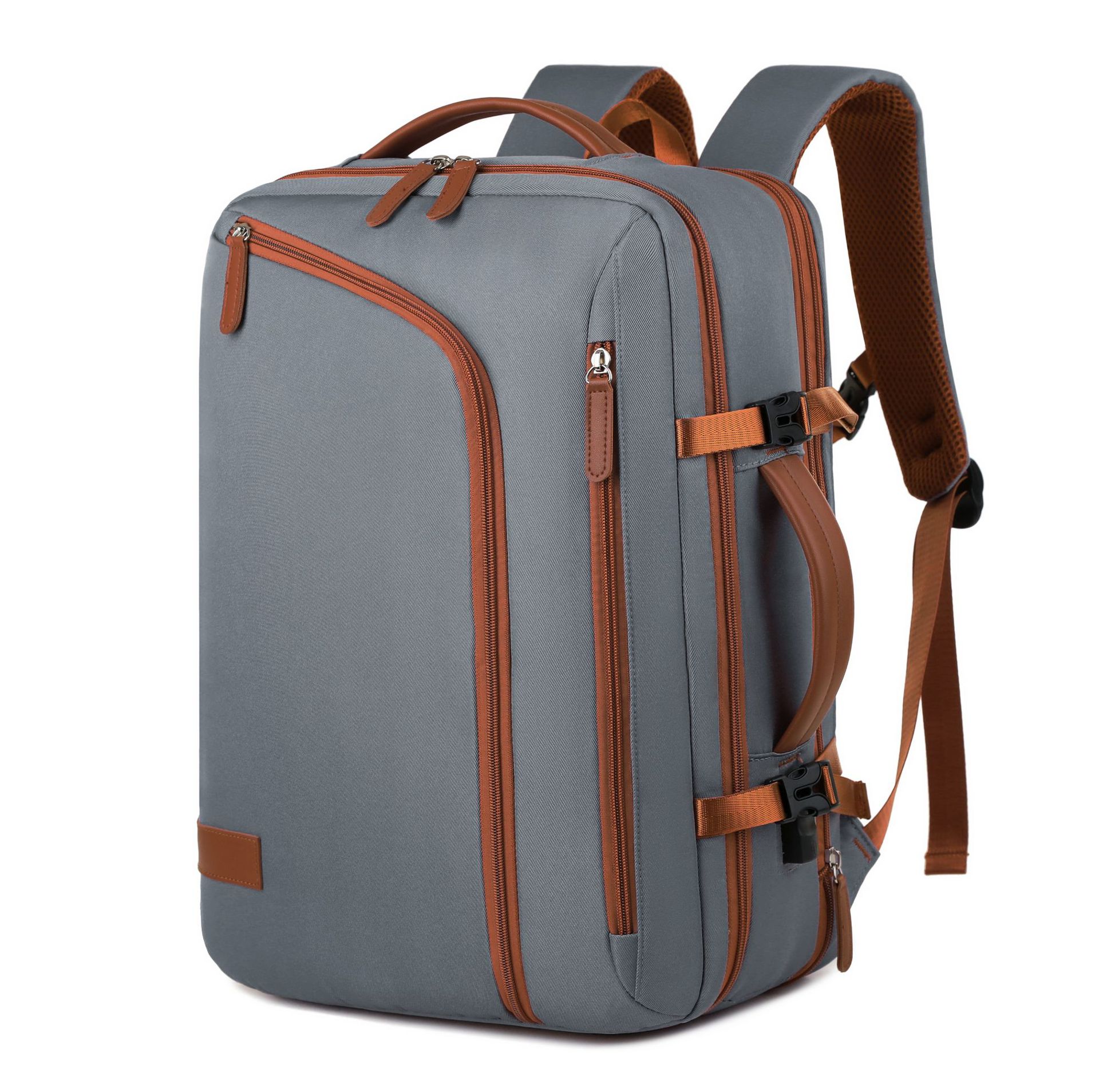 Backpack expandable 15.6-inch business backpack multifunctional casual travel backpack color contrast student schoolbag