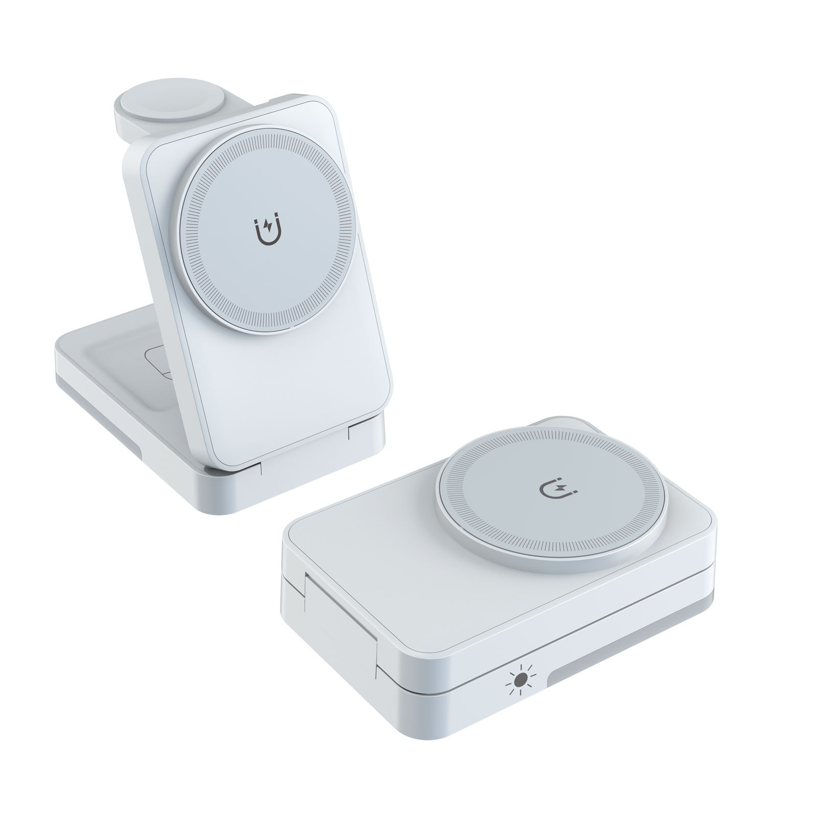 Magnetic wireless phone headset charger 15W foldable three-in-one stand wireless charger