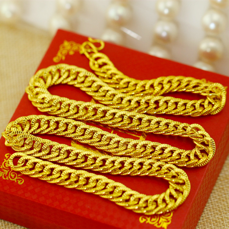 18K gold-plated necklace for men, bold live-streaming gold chain, imitation gold men's neck chain market
