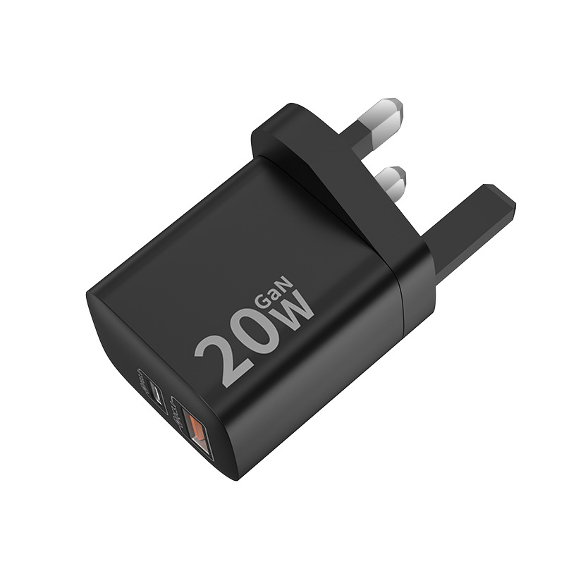 UK/EU plug GaN technology PD fast charging 20W tablet phone charger, suitable for Samsung Apple etc.