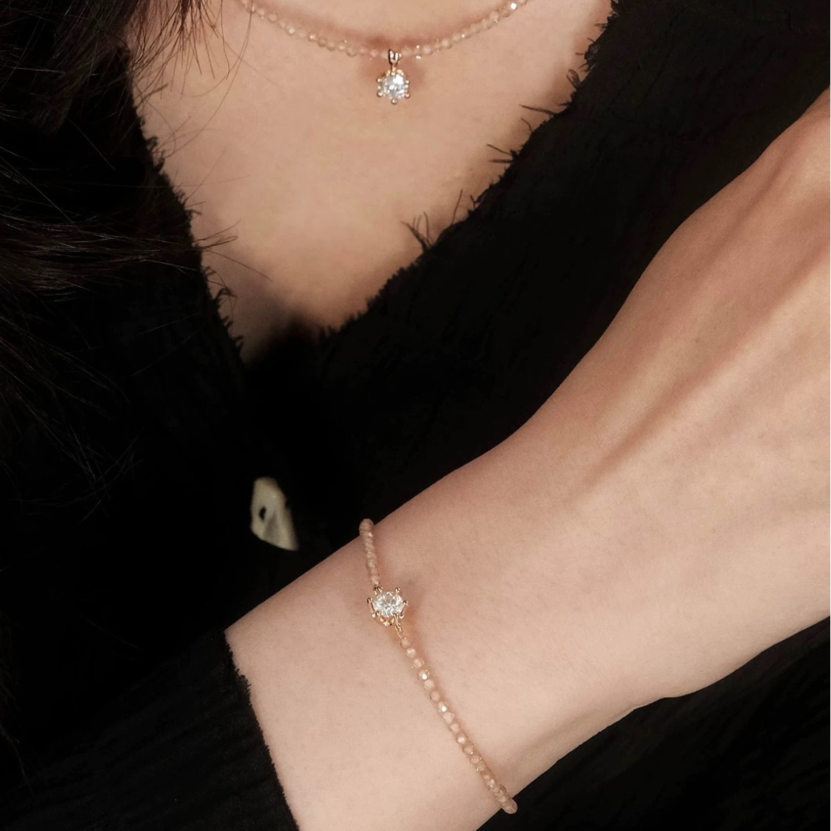 Yuanyou zirconia moissanite bracelet delicate new spring summer niche delicate bead bracelet