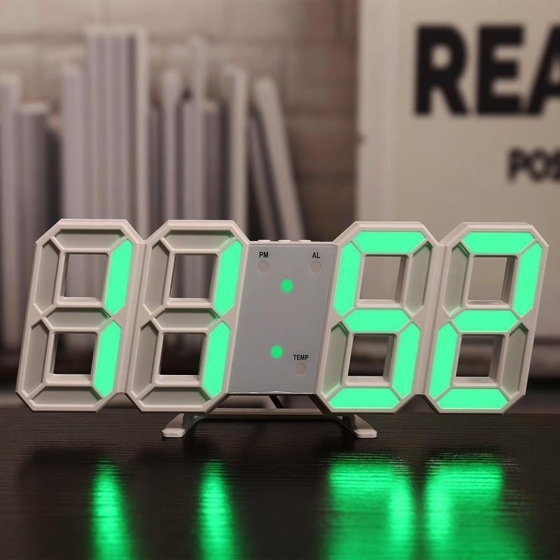 3D digital clock, living room LED stereo wall clock, smart phone APP WIFI wall clock, automatic time-setting