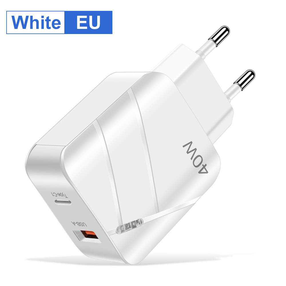 40W PD+QC3.0 Fast Charging Phone Charger Compatible with iPhone 14 Fast Charging PD Charger Travel Charger