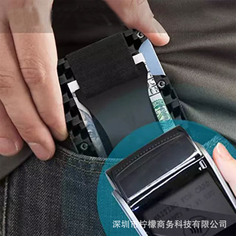 Metal Card Holder Carbon Fiber Wallet Money Clip RFID Anti-theft Foreign Gift