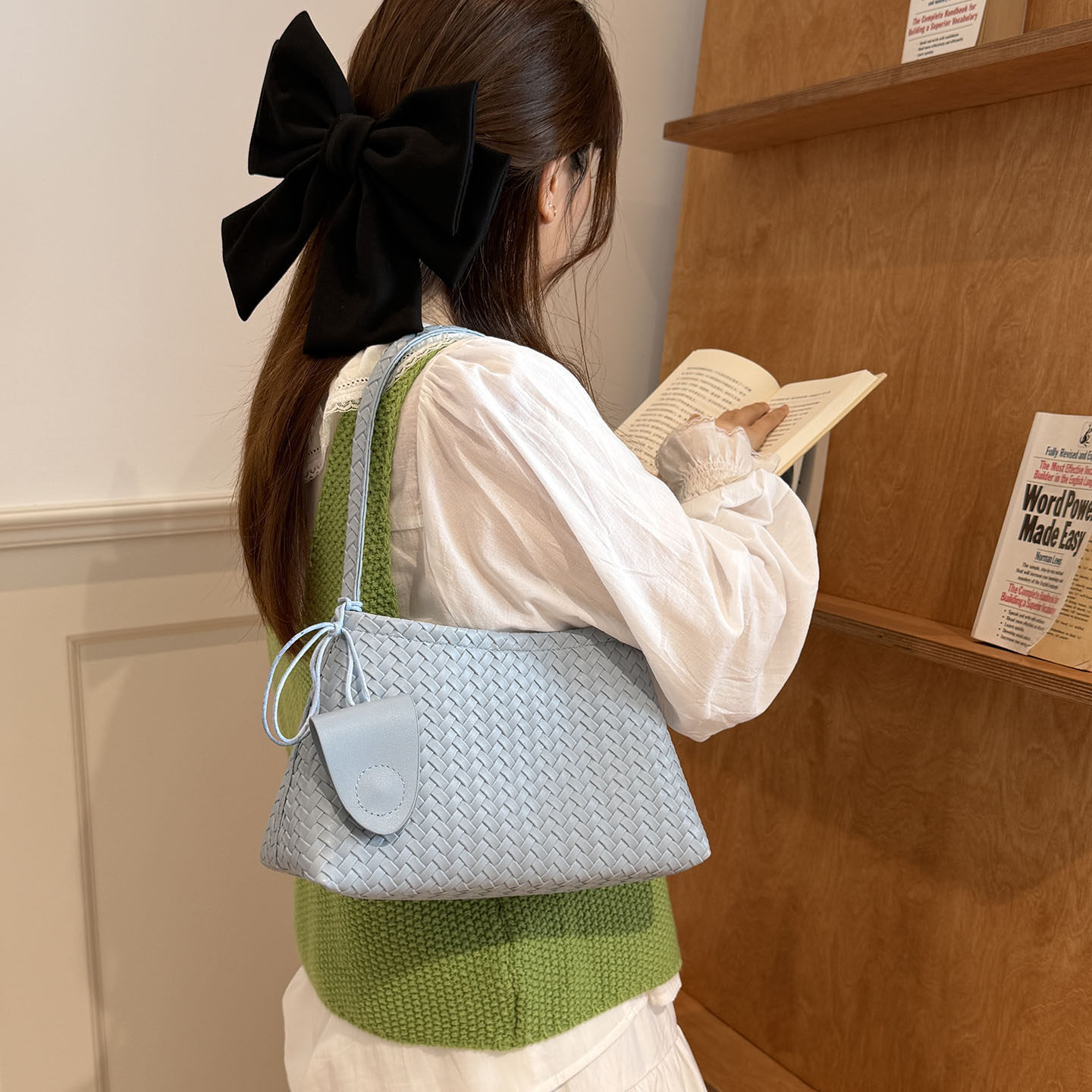 Niche Hand-Woven Underarm Bag Women Casual Handheld Mother-Child Bag Large Capacity Single Shoulder Bag Women Bag