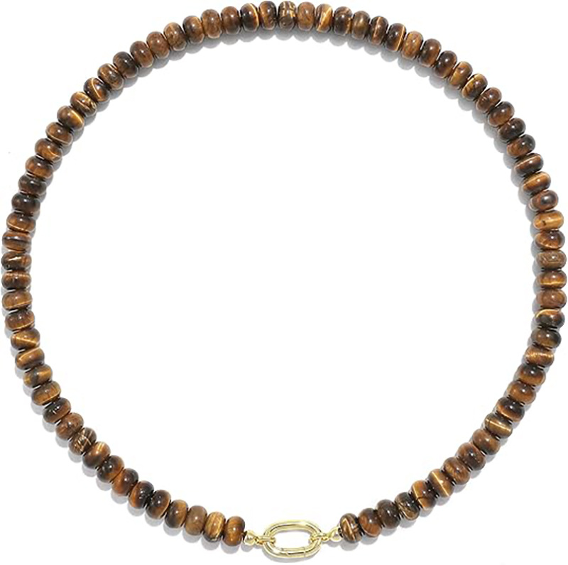 TK New Natural Stone Beaded Necklace Handmade Abacus Bead Collarbone Chain