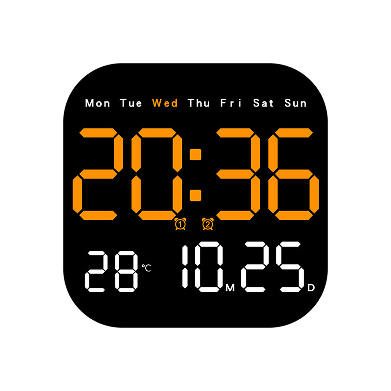 Cross-Border New Multifunctional Clock LED Electronic Clock Living Room Fresh Wall Clock Hanging and Standing Two-Use Clock 6650