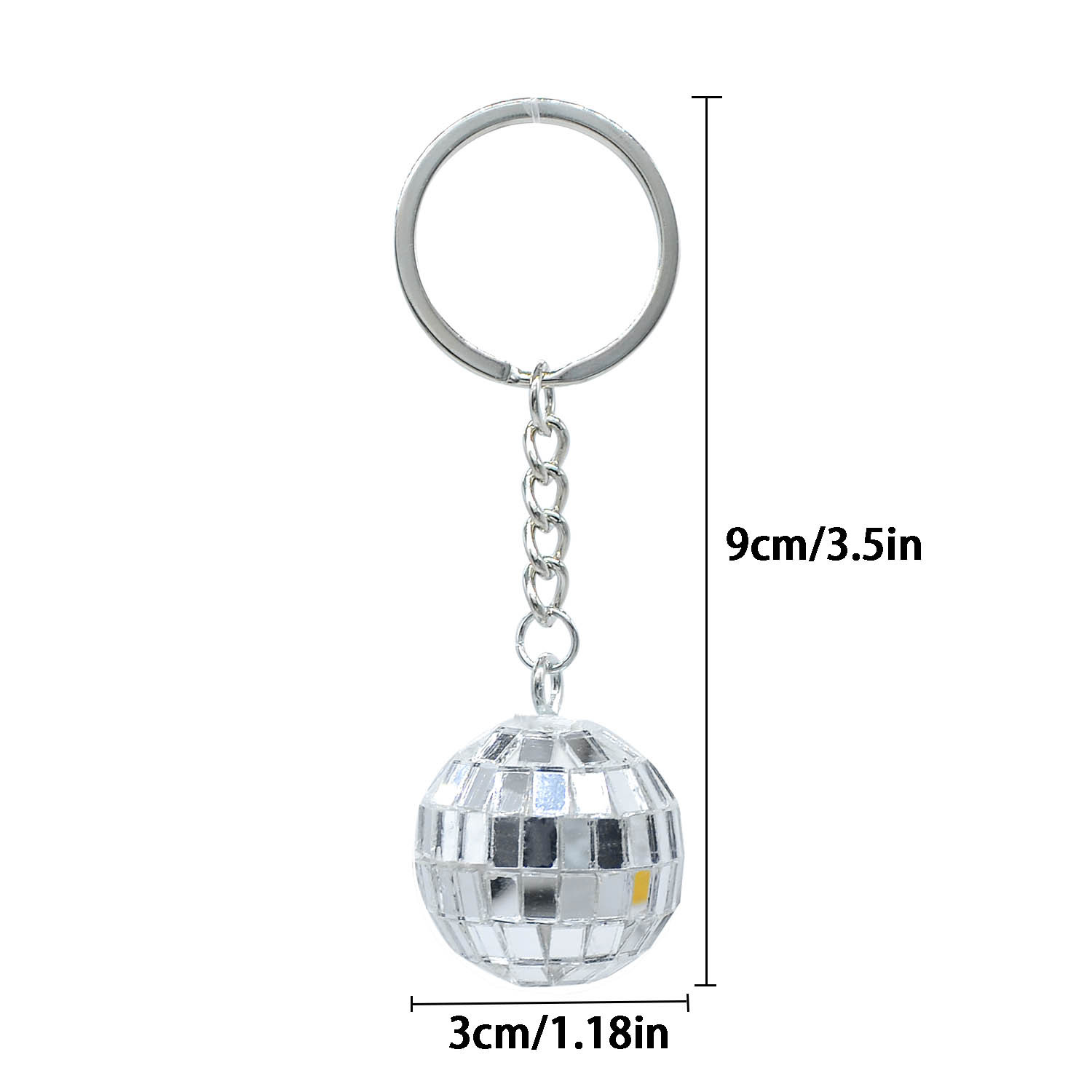 Mirror Ball Keychain Pendant DISCO Five-Point Star Disco Reflective Ball Keychain Pendant Car Decoration