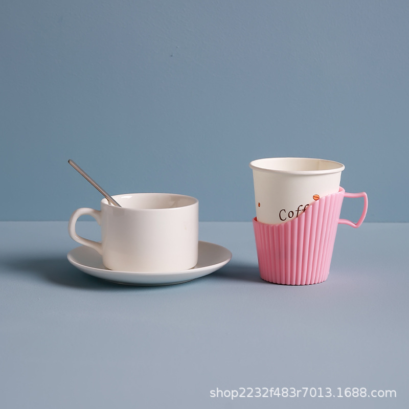 Disposable paper cup holder, thickened plastic cup sleeve, anti-scald heat-insulating paper cup holder, universal base cup 773