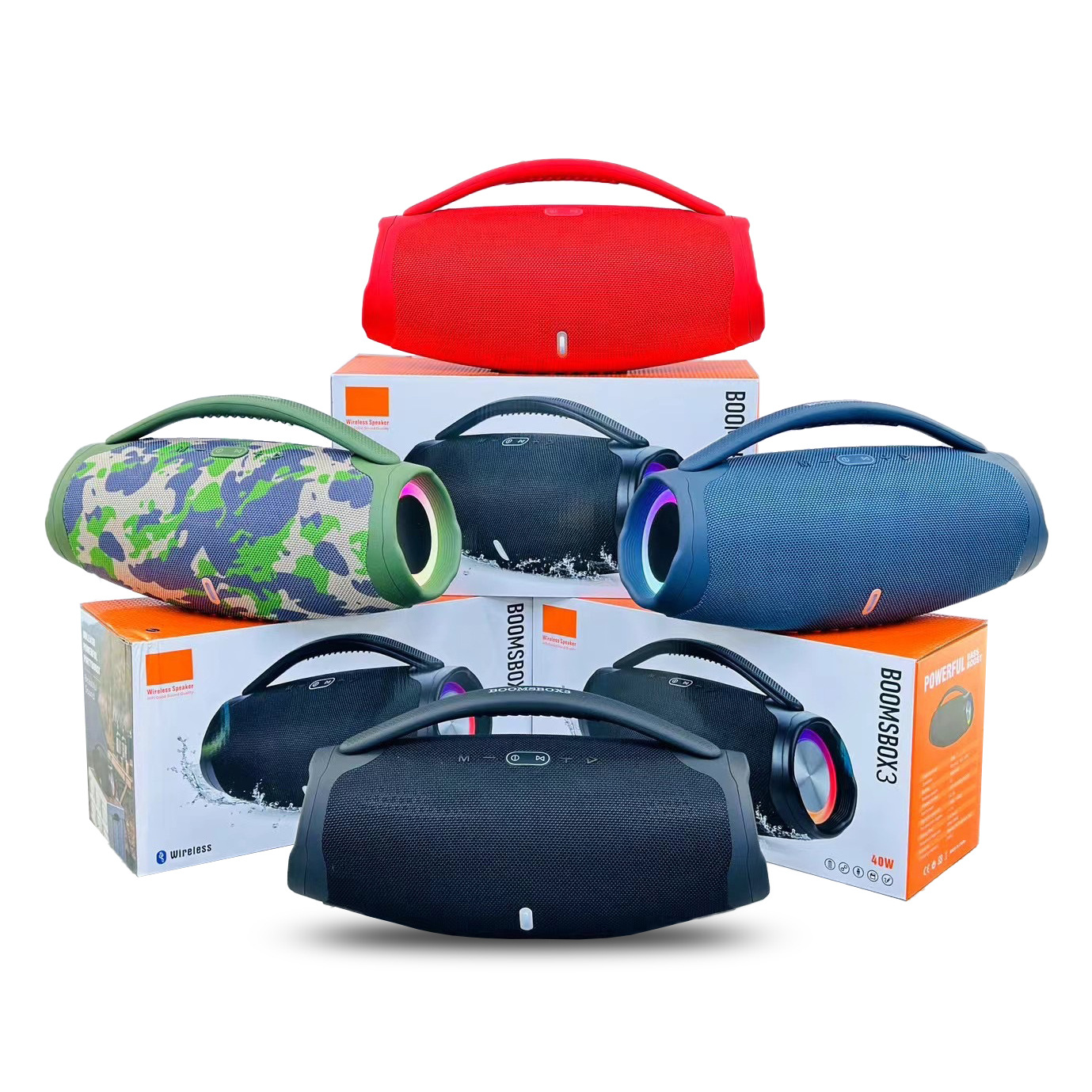 War God 3rd Gen Sound LED BOOMSBOX 3 Heavy Bass Outdoor Portable Handheld Wireless Bluetooth Sound