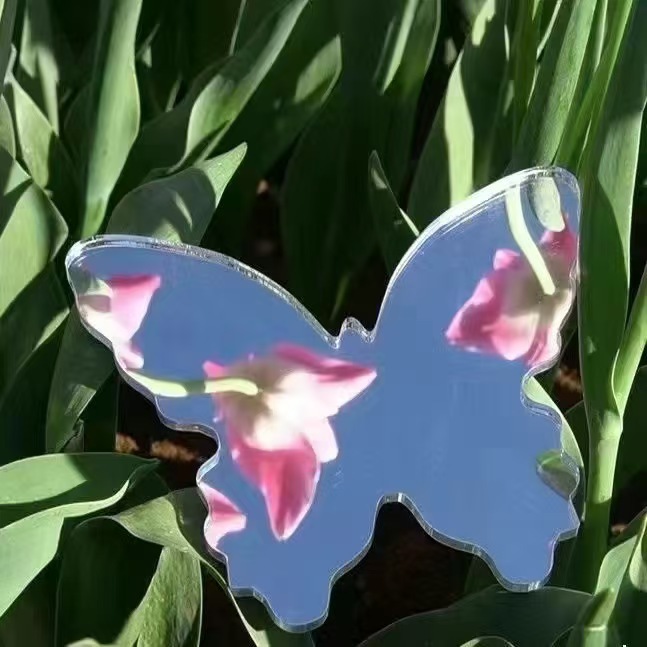 Butterfly Makeup Mirror Portable Acrylic Butterfly Mirror for Touch-ups and Photo Props
