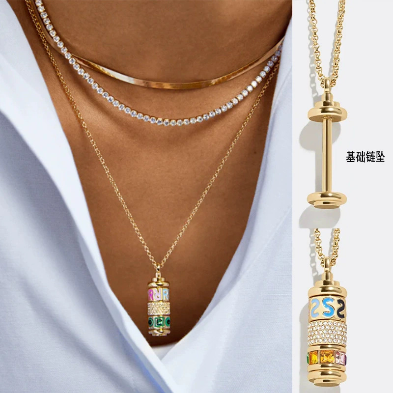 Independent Station Enamel Colorful Letter Constellation Combination Clavicle Chain DIY Pendant