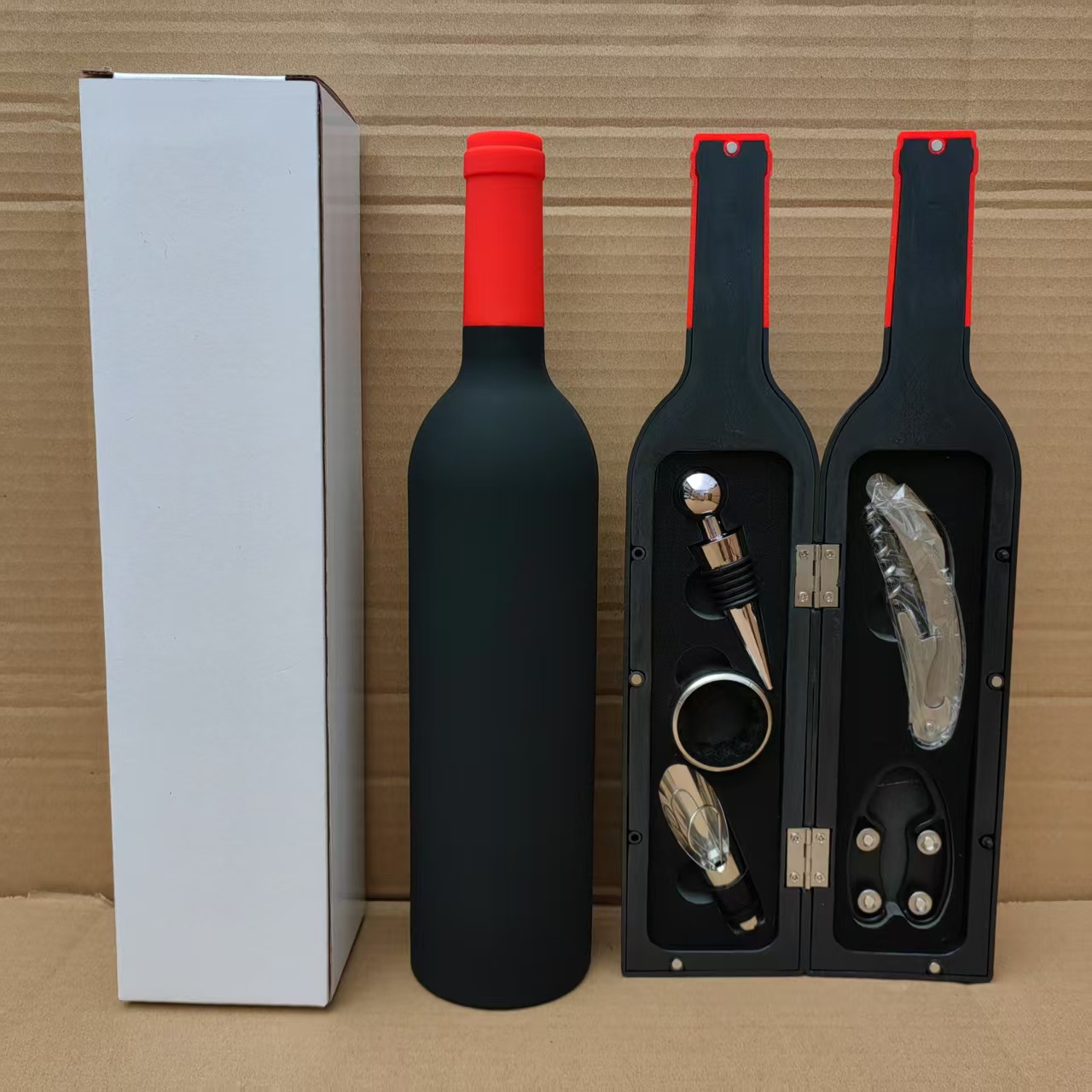 Red Wine Tool Red Head Matte Bright Large Wine Bottle Five-Piece Set Red Wine Tool Box Opener Wine