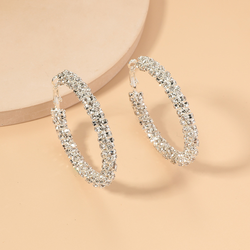 High-quality simple circle exaggerated earrings new diamond earrings