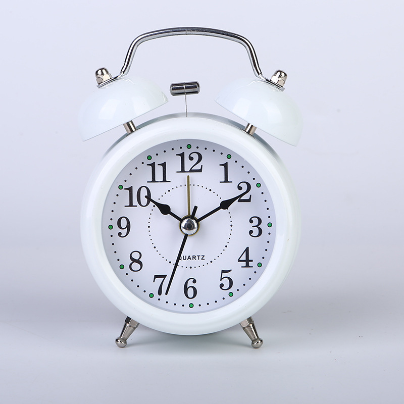 Promotional 3-Inch Metal Bell Alarm Clock Aishida High-Quality Silent Movement Loud Bell Dual-Ear Bell Clock
